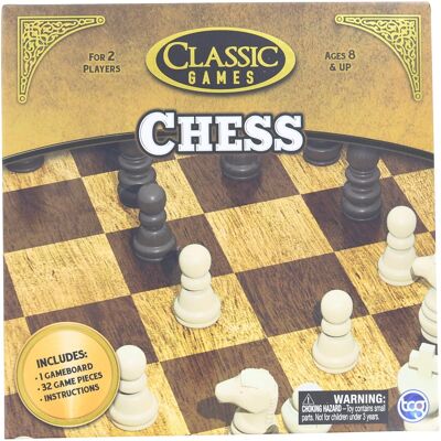 The Canadian Group - Classic Games Wood Chess Set Board & 32 Game Pieces - Brown The Canadian Group - Classic Games Wood Chess Set Board & 32 Game Pieces - Brown