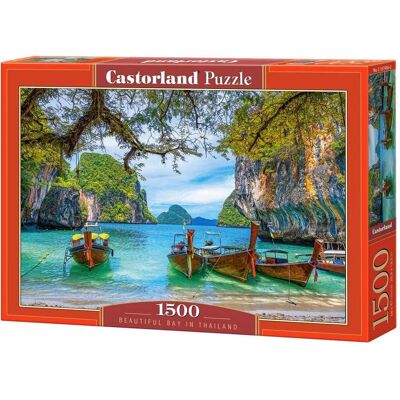 Castorland - 1500 Piece Jigsaw Puzzles, Beautiful Bay in Thailand, Asia, Island, Fishing boat, Ocean puzzle, C-151936-2 - Red Castorland - 1500 Piece Jigsaw Puzzles, Beautiful Bay in Thailand, Asia, Island, Fishing boat, Ocean puzzle, C-151936-2 - Red