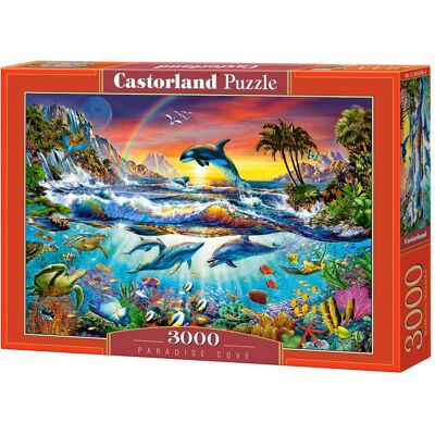 Castorland - 3000 Piece Jigsaw Puzzles, Paradise Cove , Ocean Wildlife, Nature puzzle, Dolphin, Animal puzzle, C-300396-2 - Red Castorland - 3000 Piece Jigsaw Puzzles, Paradise Cove , Ocean Wildlife, Nature puzzle, Dolphin, Animal puzzle, C-300396-2 - Red