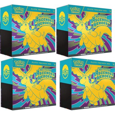 Pokémon - TCG: Mega Evolution—Ascended Heroes Elite Trainer Box 4 Pack Bundle Pokémon - TCG: Mega Evolution—Ascended Heroes Elite Trainer Box 4 Pack Bundle