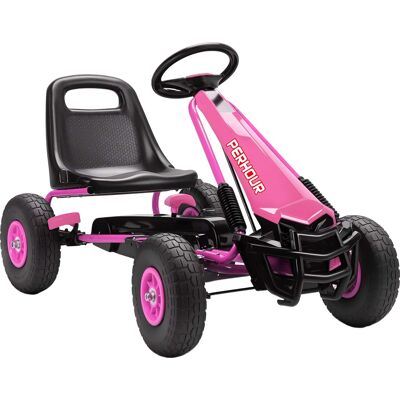 Qaba - Go Kart, Pedal Car with Adjustable Seat, EVA Wheels, Brake Qaba - Go Kart, Pedal Car with Adjustable Seat, EVA Wheels, Brake