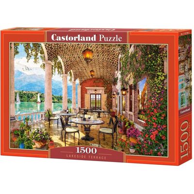 Castorland - 1500 Piece Jigsaw Puzzles, Lakeside Terrace, Italy, Mountain lake, Scenic view, Adult Puzzle, C-152186-2 - Red Castorland - 1500 Piece Jigsaw Puzzles, Lakeside Terrace, Italy, Mountain lake, Scenic view, Adult Puzzle, C-152186-2 - Red
