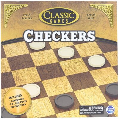 The Canadian Group - Classic Games Wood Checkers Set Board & 25 Game Pieces - Brown The Canadian Group - Classic Games Wood Checkers Set Board & 25 Game Pieces - Brown