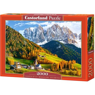 Castorland - 2000 Piece Jigsaw Puzzles, Church of St. Magdalena, Dolomites, Italy, Europe, Scenic, Travel, C-200610-2 - Red Castorland - 2000 Piece Jigsaw Puzzles, Church of St. Magdalena, Dolomites, Italy, Europe, Scenic, Travel, C-200610-2 - Red
