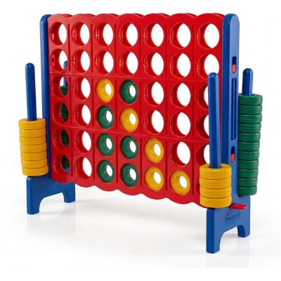 Costway - Jumbo 4-to-Score 4 in A Row Board Game Set Outdoor Indoor Kids Adults Family Fun - Blue + Red Costway - Jumbo 4-to-Score 4 in A Row Board Game Set Outdoor Indoor Kids Adults Family Fun - Blue + Red