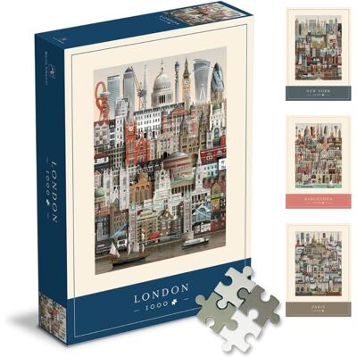 Martin Schwartz - 1000 Piece Jigsaw Puzzle for Adults – Cityscape Illustration of London Martin Schwartz - 1000 Piece Jigsaw Puzzle for Adults – Cityscape Illustration of London
