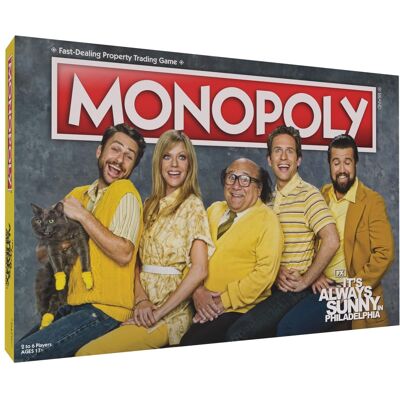 USAoploy - Its Always Sunny In Philadelphia Monopoly Board Game - Red USAoploy - Its Always Sunny In Philadelphia Monopoly Board Game - Red