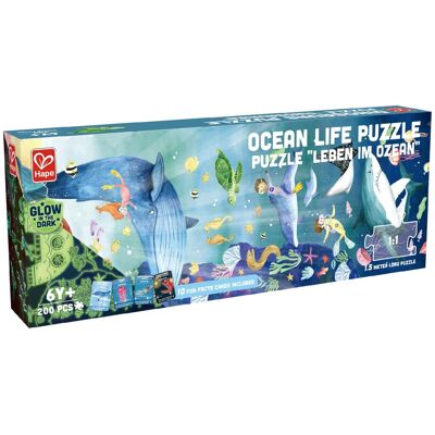 Hape - Giant Glow-In-The-Dark Ocean Life Jigsaw Puzzle, 200 Pieces Hape - Giant Glow-In-The-Dark Ocean Life Jigsaw Puzzle, 200 Pieces