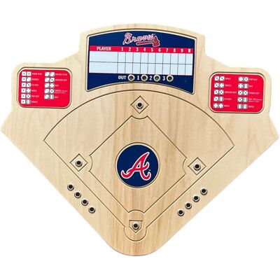 Across the Board - Atlanta Braves Handcrafted Wood Baseball Game - Multicolor Across the Board - Atlanta Braves Handcrafted Wood Baseball Game - Multicolor