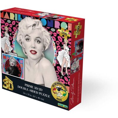 PopMarket - Marilyn Monroe 500pc 24x18 in 3D/2D Double-Sided Puzzle - COLLECTIBLES - Multicolor PopMarket - Marilyn Monroe 500pc 24x18 in 3D/2D Double-Sided Puzzle - COLLECTIBLES - Multicolor