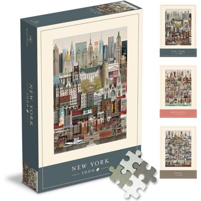 Martin Schwartz - 1000 Piece Jigsaw Puzzle for Adults – Cityscape Illustration of New York Martin Schwartz - 1000 Piece Jigsaw Puzzle for Adults – Cityscape Illustration of New York
