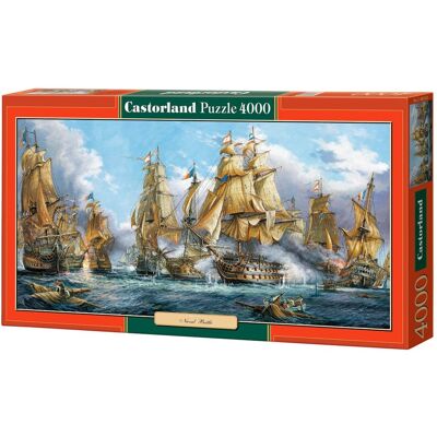 Castorland - 4000 Piece Jigsaw Puzzles, Naval Battle, Nautic painting, Old navy ships, Sailing ships at war, C-400102-2 - Red Castorland - 4000 Piece Jigsaw Puzzles, Naval Battle, Nautic painting, Old navy ships, Sailing ships at war, C-400102-2 - Red