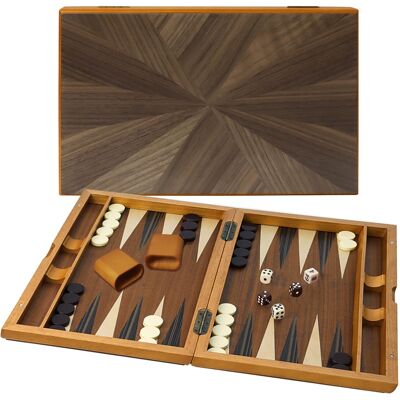 GSE Games & Sports Expert - Premium Wooden Folding Inlay Backgammon Board Game Set, Classic Traditional Board Game (Focus-17") GSE Games & Sports Expert - Premium Wooden Folding Inlay Backgammon Board Game Set, Classic Traditional Board Game (Focus-17")