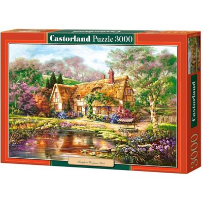 Castorland - 3000 Piece Jigsaw Puzzles, Twilight at Woodgreen Pond, Charming Nook, Pond, Countryside, C-300365-2 - Red Castorland - 3000 Piece Jigsaw Puzzles, Twilight at Woodgreen Pond, Charming Nook, Pond, Countryside, C-300365-2 - Red