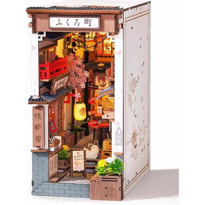 Robotime - Rolife Book Nook Kit Sakura Wine Alley, 3D Wooden Puzzle Booknook for Bookshelf Decor, Japanese-Inspired Sakura Theme - Brown Robotime - Rolife Book Nook Kit Sakura Wine Alley, 3D Wooden Puzzle Booknook for Bookshelf Decor, Japanese-Inspired Sakura Theme - Brown