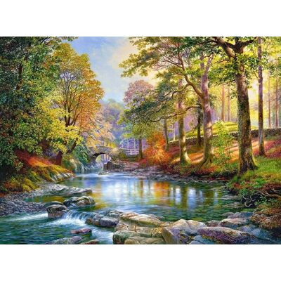 Castorland - 3000 Piece Jigsaw Puzzles, Along the River, Forest stream, Relaxing Nature, C-300532-2 - Red Castorland - 3000 Piece Jigsaw Puzzles, Along the River, Forest stream, Relaxing Nature, C-300532-2 - Red