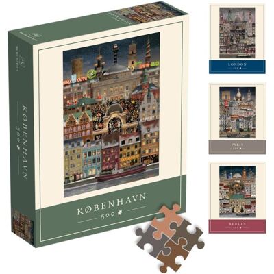 Martin Schwartz - 500 Piece Jigsaw Puzzle for Adults – Cityscape Illustration of Copenhagen Martin Schwartz - 500 Piece Jigsaw Puzzle for Adults – Cityscape Illustration of Copenhagen
