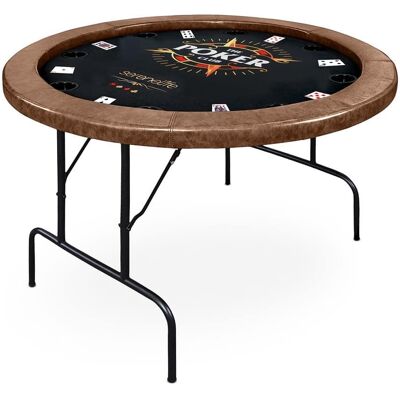 SereneLife - 8- Player Round Foldable Poker Table, Casino Leisure Texas Holdem Table, w/ water Resistant Cushioned Rail SereneLife - 8- Player Round Foldable Poker Table, Casino Leisure Texas Holdem Table, w/ water Resistant Cushioned Rail