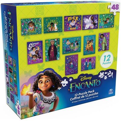 Spin Master - Disney Encanto 12-Pack Puzzle Set, 48-Piece Kids Jigsaw Puzzles, Educational Fun Toys Ages 4+ - Multicolour Spin Master - Disney Encanto 12-Pack Puzzle Set, 48-Piece Kids Jigsaw Puzzles, Educational Fun Toys Ages 4+ - Multicolour