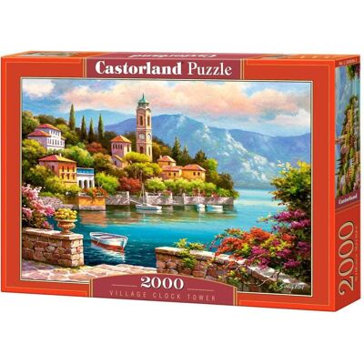 Castorland - 2000 Piece Jigsaw Puzzles, Village Clock Tower, Dolomites, Italy, Idyllic Landscape, Mountains, C-200696-2 - Red Castorland - 2000 Piece Jigsaw Puzzles, Village Clock Tower, Dolomites, Italy, Idyllic Landscape, Mountains, C-200696-2 - Red