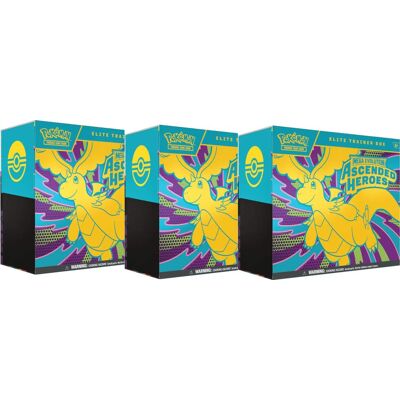 Pokémon - TCG: Mega Evolution—Ascended Heroes Elite Trainer Box 3 Pack Bundle Pokémon - TCG: Mega Evolution—Ascended Heroes Elite Trainer Box 3 Pack Bundle