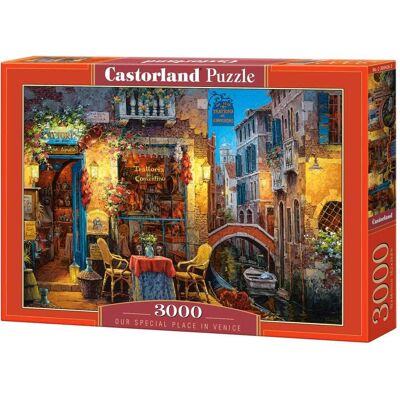 Castorland - 3000 Piece Jigsaw Puzzles, Our Special Place in Venice, Puzzle of Italy, Trattoria, Venetian, C-300426-2 - Red Castorland - 3000 Piece Jigsaw Puzzles, Our Special Place in Venice, Puzzle of Italy, Trattoria, Venetian, C-300426-2 - Red