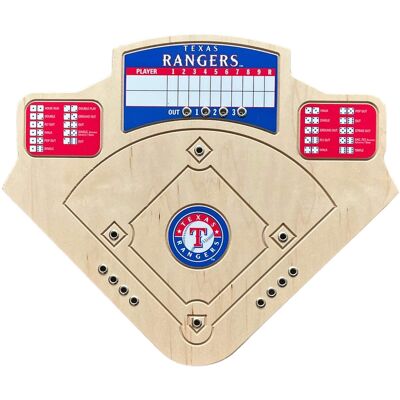 Across the Board - Texas Rangers Handcrafted Wood Baseball Game - Multicolor Across the Board - Texas Rangers Handcrafted Wood Baseball Game - Multicolor