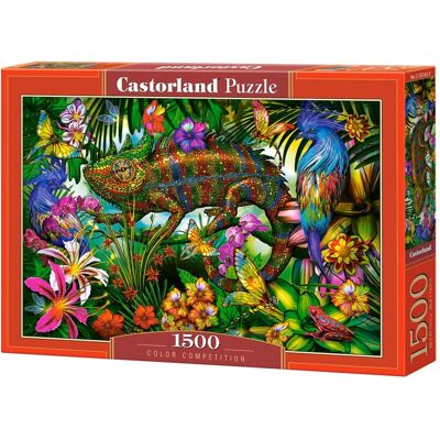 Castorland - 1500 Piece Jigsaw Puzzles, Color Competition, Chameleon, Animal puzzles, Colorful flowers, C-152162-2 - Red Castorland - 1500 Piece Jigsaw Puzzles, Color Competition, Chameleon, Animal puzzles, Colorful flowers, C-152162-2 - Red