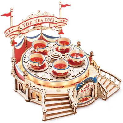3D Puzzle - DIY 3D Electro Mechanical Puzzle - Tilt-A-Whirl Tea Cups 280 Pcs 3D Puzzle - DIY 3D Electro Mechanical Puzzle - Tilt-A-Whirl Tea Cups 280 Pcs