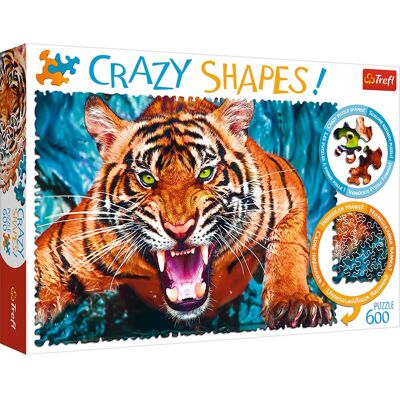 Trefl - Red 600 Piece Crazy Shapes - Facing a tiger Trefl - Red 600 Piece Crazy Shapes - Facing a tiger