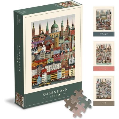 Martin Schwartz - 1000 Piece Jigsaw Puzzle for Adults – Cityscape Illustration of Copenhagen Martin Schwartz - 1000 Piece Jigsaw Puzzle for Adults – Cityscape Illustration of Copenhagen