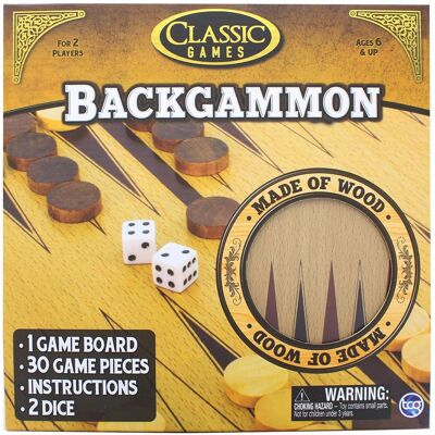 The Canadian Group - Classic Games Wood Backgammon Set Board & 30 Game Pieces - Brown The Canadian Group - Classic Games Wood Backgammon Set Board & 30 Game Pieces - Brown