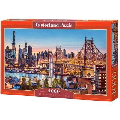 Castorland - 4000 Piece Jigsaw Puzzles, Good Evening New York, Puzzle of NYC, Puzzles of the USA, NY Harbor, C-400256-2 - Red Castorland - 4000 Piece Jigsaw Puzzles, Good Evening New York, Puzzle of NYC, Puzzles of the USA, NY Harbor, C-400256-2 - Red