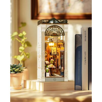 Robotime - Rolife DIY Book Nook Kit for Adults European Arcade Street Scene, Miniature House Kits 3D Wooden Puzzle Booknook - Brown Robotime - Rolife DIY Book Nook Kit for Adults European Arcade Street Scene, Miniature House Kits 3D Wooden Puzzle Booknook - Brown