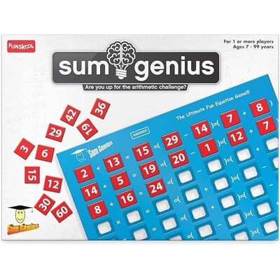 Amber Sporting Goods - Sum Genius Math Board Game – Fun Educational Puzzle for Ages 7+, Boosts Logic & Math Skills Amber Sporting Goods - Sum Genius Math Board Game – Fun Educational Puzzle for Ages 7+, Boosts Logic & Math Skills