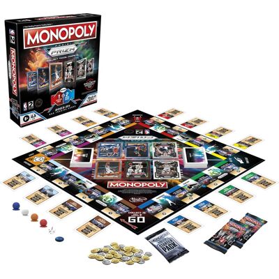 Hasbro - Monopoly: Panini Prizm: NBA 2nd Edition - Board Game with Trading Cards - GAMES (MISC) - Multicolor Hasbro - Monopoly: Panini Prizm: NBA 2nd Edition - Board Game with Trading Cards - GAMES (MISC) - Multicolor