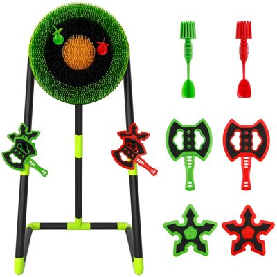 Topteng - 3-in-1 Axe & Dart Throwing Game Set for Kids - Safe Indoor/Outdoor Toy with Target Board, Portable Backyard Party Game - Green Topteng - 3-in-1 Axe & Dart Throwing Game Set for Kids - Safe Indoor/Outdoor Toy with Target Board, Portable Backyard Party Game - Green