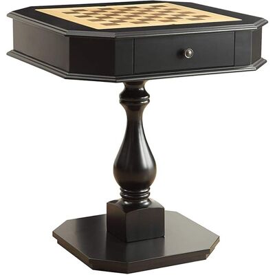 Manhattan Lane - Wooden Chess Game TableWith One Drawer - Black Manhattan Lane - Wooden Chess Game TableWith One Drawer - Black