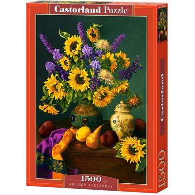 Castorland - 1500 Piece Jigsaw Puzzles, Autumn Treasures , Still nature puzzle, Sunflowers in a vase, C-152063-2 - Red Castorland - 1500 Piece Jigsaw Puzzles, Autumn Treasures , Still nature puzzle, Sunflowers in a vase, C-152063-2 - Red