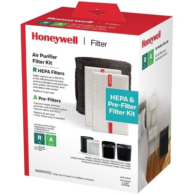 Honeywell - HEPA Air Purifier Filter Value Kit - A and R Filters - Black White Honeywell - HEPA Air Purifier Filter Value Kit - A and R Filters - Black White