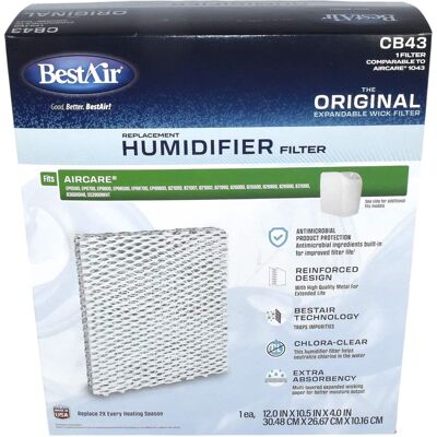 HQRP - BestAir CB43 Humidifier Wick Filter Replaces Essick Air AIRCARE 1043, Compatible with Bemis AirCare Spacesaver 800 HQRP - BestAir CB43 Humidifier Wick Filter Replaces Essick Air AIRCARE 1043, Compatible with Bemis AirCare Spacesaver 800