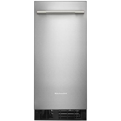 KitchenAid - 15 inch 25-Lb. Ice Maker - PrintShield Stainless Finish KitchenAid - 15 inch 25-Lb. Ice Maker - PrintShield Stainless Finish