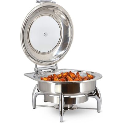 MegaChef - 6.3 Quart Stainless Steel Round Professional Chafing Dish/Food Warmer/Buffet Server Serving Dish - Silver MegaChef - 6.3 Quart Stainless Steel Round Professional Chafing Dish/Food Warmer/Buffet Server Serving Dish - Silver