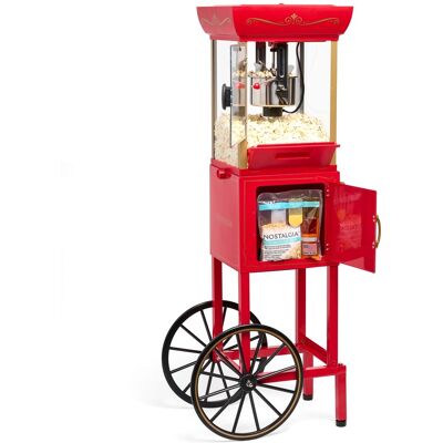 Nostalgia - 2.5-oz. 10-Cup Popcorn Cart, 48-in - Red Nostalgia - 2.5-oz. 10-Cup Popcorn Cart, 48-in - Red