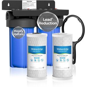 Waterdrop - WD-WHF21-PBL 2 Stage Whole House Water Filter System, with Carbon and Sediment Filter - Blue Waterdrop - WD-WHF21-PBL 2 Stage Whole House Water Filter System, with Carbon and Sediment Filter - Blue