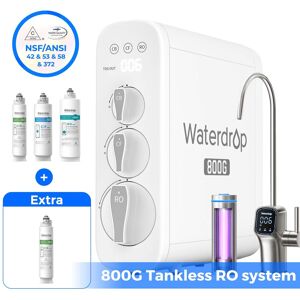 Waterdrop - G3P800 Reverse Osmosis System Extra G3-N3CB Water Filter - White Waterdrop - G3P800 Reverse Osmosis System Extra G3-N3CB Water Filter - White