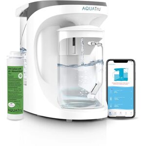AquaTru - Carafe Smart Alkaline Countertop Water Purifier App-Connected 4-Stage Reverse Osmosis System with Glass Carafe - White AquaTru - Carafe Smart Alkaline Countertop Water Purifier App-Connected 4-Stage Reverse Osmosis System with Glass Carafe - White