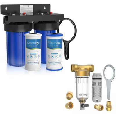 Waterdrop - WHF21-PG Whole House Water Filter System Extra WD-RPFK Filter - Blue Waterdrop - WHF21-PG Whole House Water Filter System Extra WD-RPFK Filter - Blue