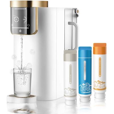 NatureFlow - F40-AC Countertop Reverse Osmosis Water Filter, UV,10 Stage Filtrations, 4:1 Pure to Drain, Room & Hot Temp - White NatureFlow - F40-AC Countertop Reverse Osmosis Water Filter, UV,10 Stage Filtrations, 4:1 Pure to Drain, Room & Hot Temp - White