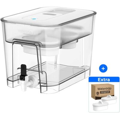 Waterdrop - WFD-22W-DF Water Filter Dispenser, 40-Cup Water Purifier, with 2+2 Filters - White Waterdrop - WFD-22W-DF Water Filter Dispenser, 40-Cup Water Purifier, with 2+2 Filters - White